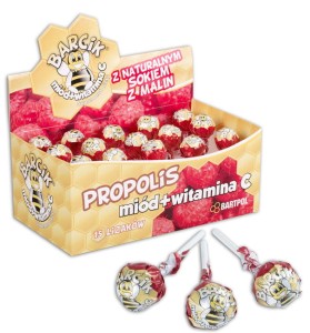 BARCIK Lollipop with propolis, honey, vitamin C with raspberry flavor (15pcs)